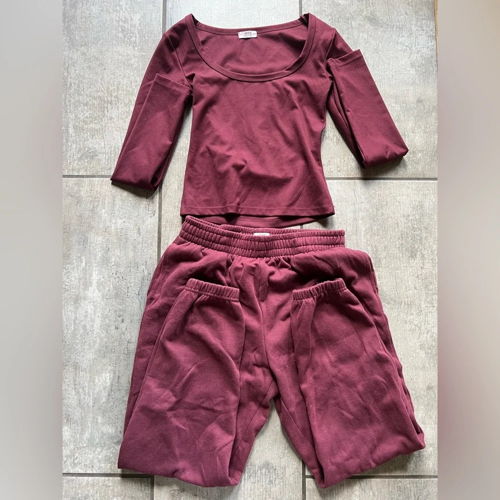 Burgundy Two-Piece Lounge Set - Picture 1 of 1